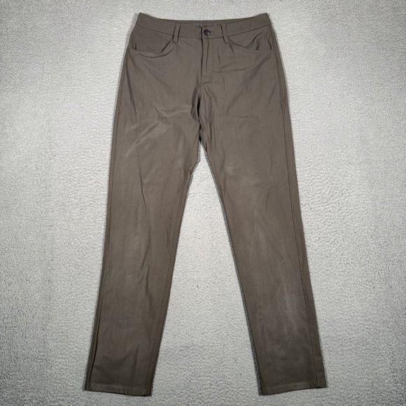 Vuori Pants Mens 30x31 Gray Meta Tech Chino Casual Preppy Logo 100% Polyester